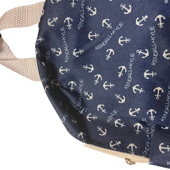 NWT Kendall + Kylie Anchor Nautical Allover Print Mini Tiny Makeup Sack Backpack - Picture 5 of 12